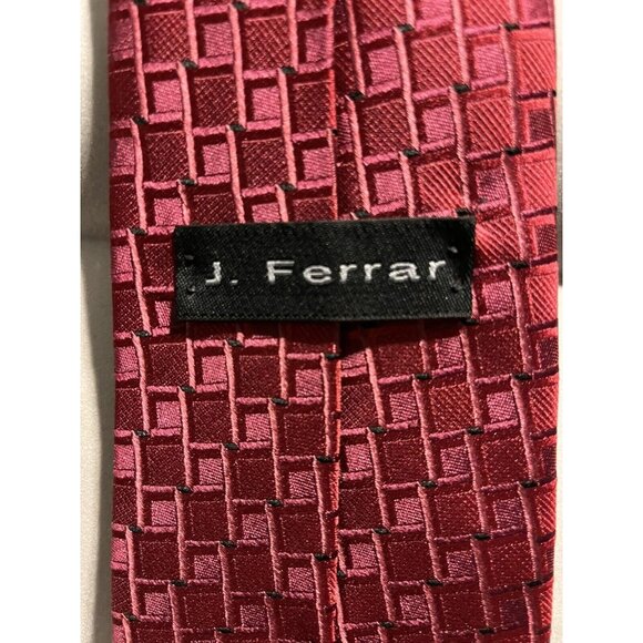 J Ferrar Red Tie 60x3.75 100% Silk - Picture 3 of 4